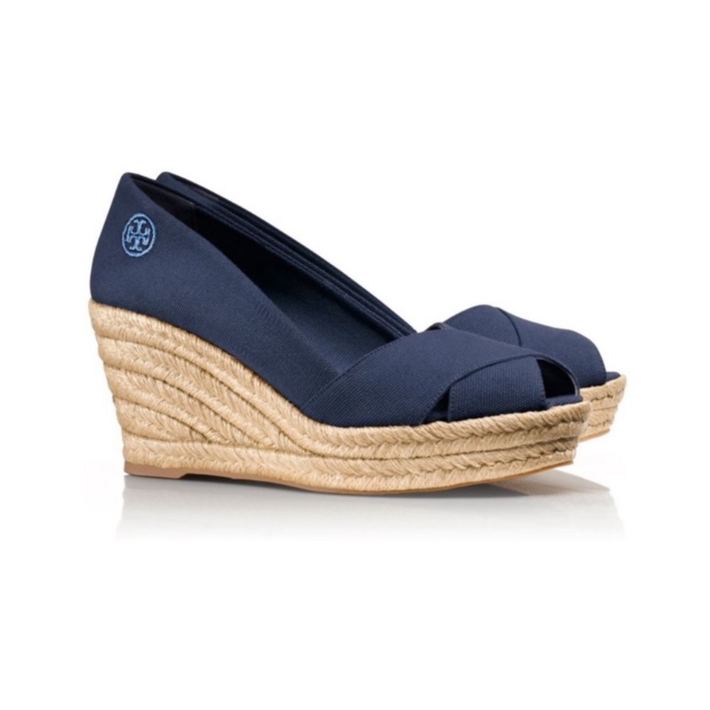 TORY BURCH Filipa Blue Espadrille Wedge